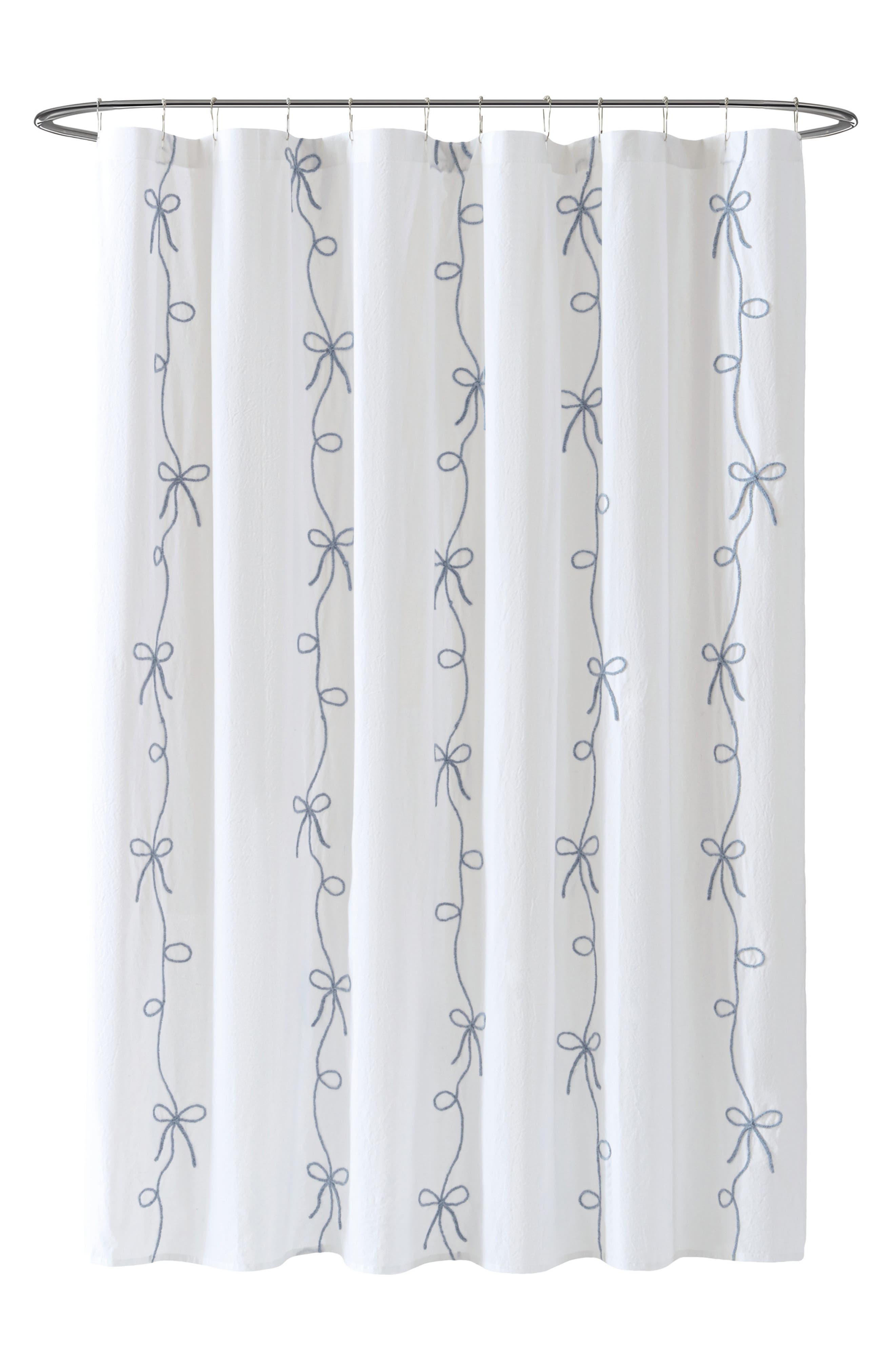 Peri Home Sasha Bows Shower Curtain - Blue