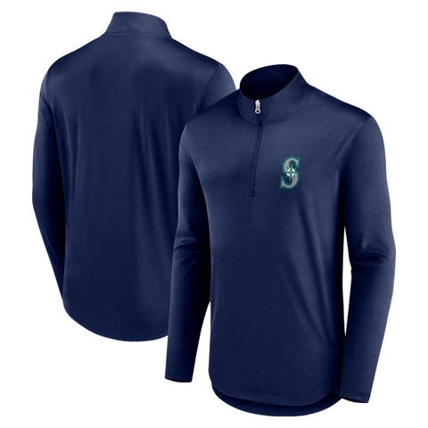 Men's Fanatics Branded Navy Seattle Mariners Quarterback Quarter-Zip Top