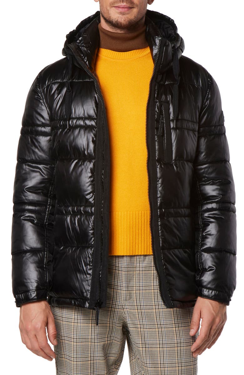 Andrew Marc Gotham Water Resistant Mid Length Puffer Jacket, Main, color,