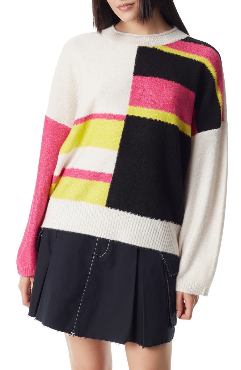 Circus NY by Sam Edelman Geometric Intarsia Crewneck Sweater, Main, color,