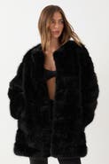 MissPap Panelled Faux Fur Coat