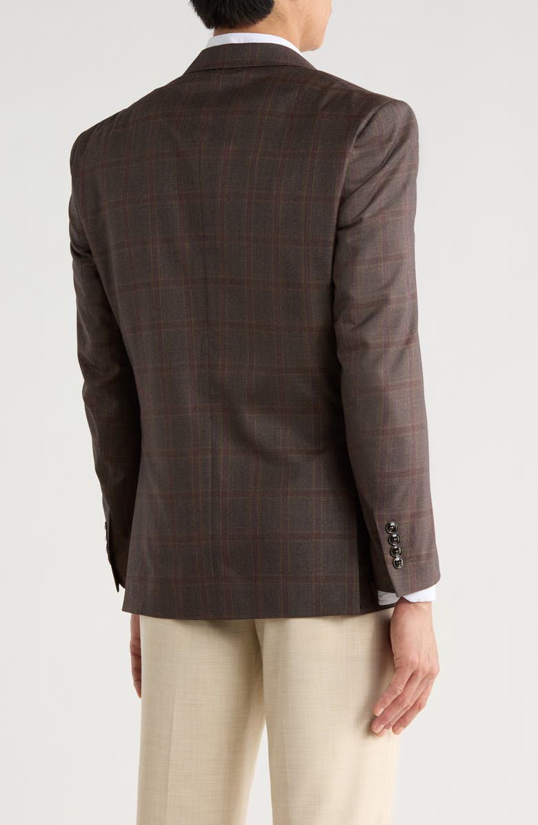 Gino Vitale Slim Fit Plaid Blazer, Alternate, color, Brown