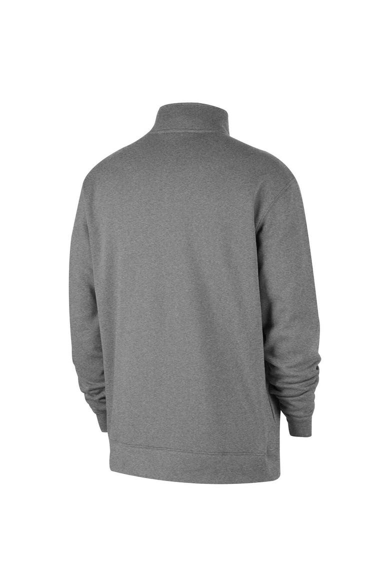Men's Nike  Heather Gray Chicago Sky React Club Half-Zip Pullover, Alternate, color, Heather Gray