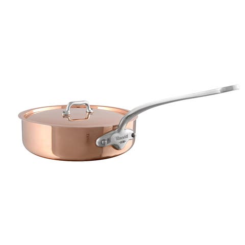 M'3 S 3.2-Qt Copper Saute Pan With Lid, Cast Stainless Steel Handle