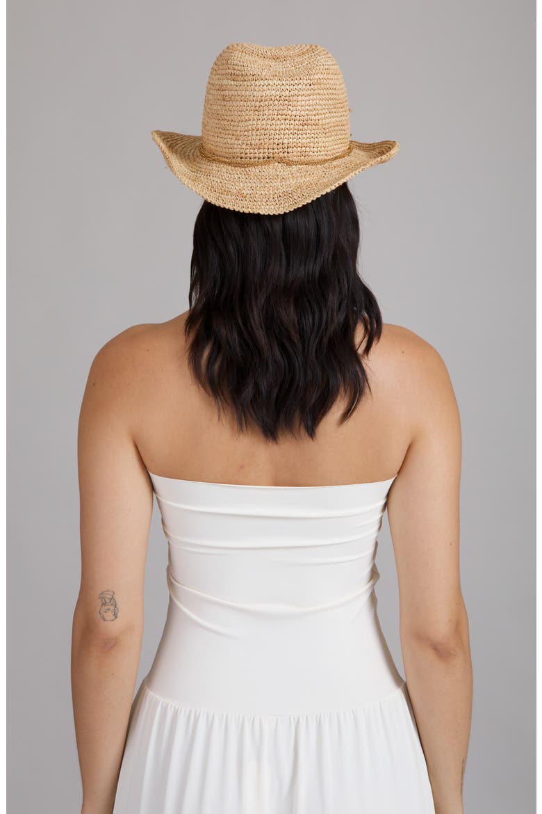 Winona Raffia Cowboy Hat, Alternate, color, CAMEL