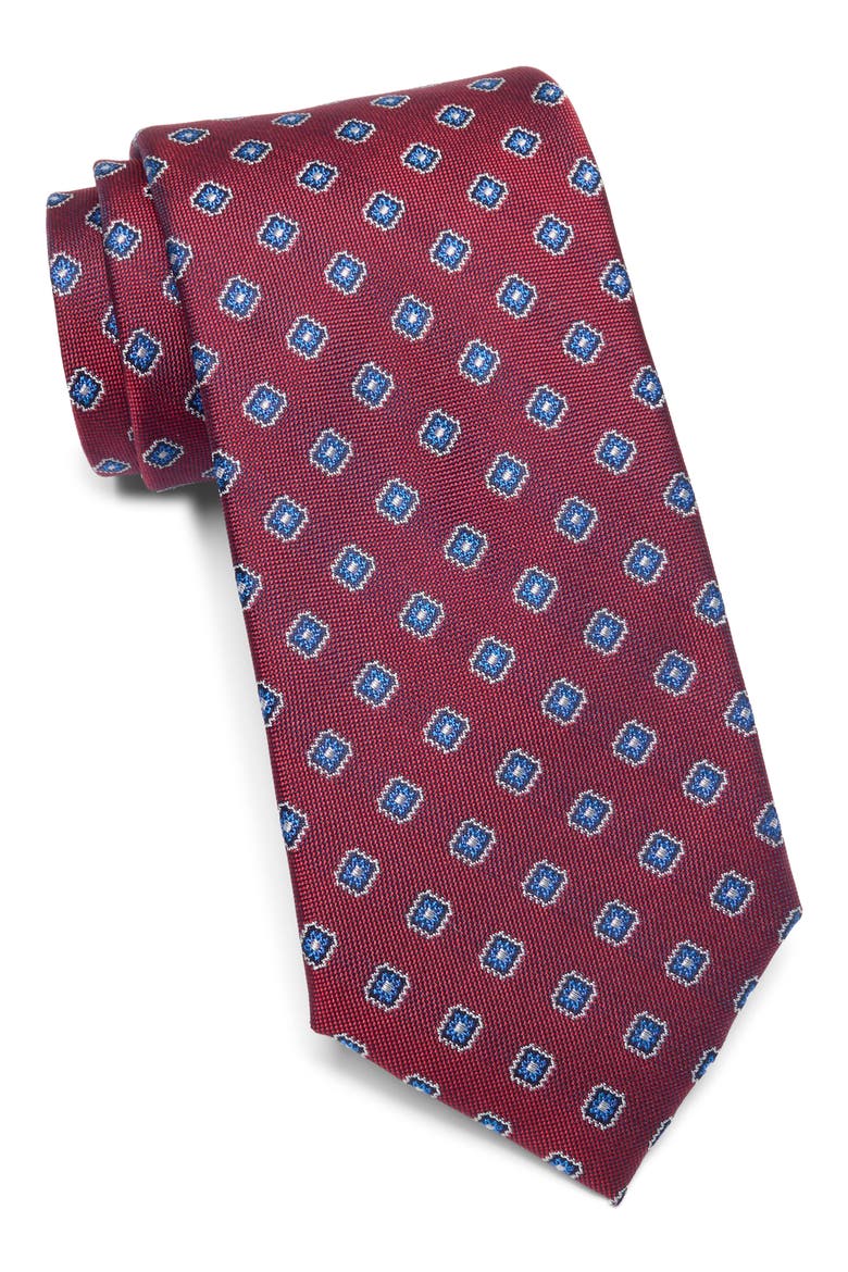 Hallows Diamond Silk Blend Tie, Main, color, RED