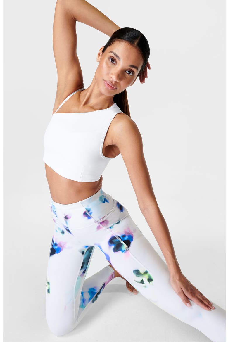 Sculpt Strappy Sports Bra, Alternate, color, WHITE