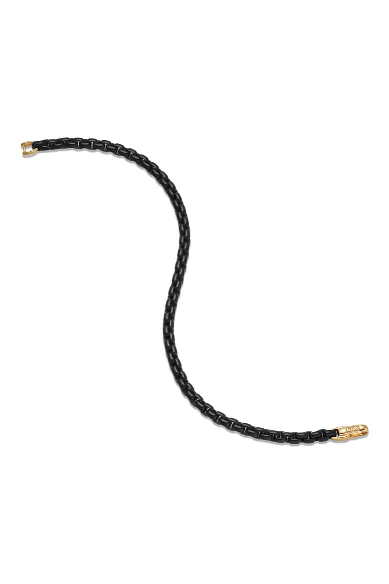 Bel Aire Chain Bracelet in Black with 14K Yellow Gold Accent, 4mm, Alternate, color, GOLD/ BLACK STEEL