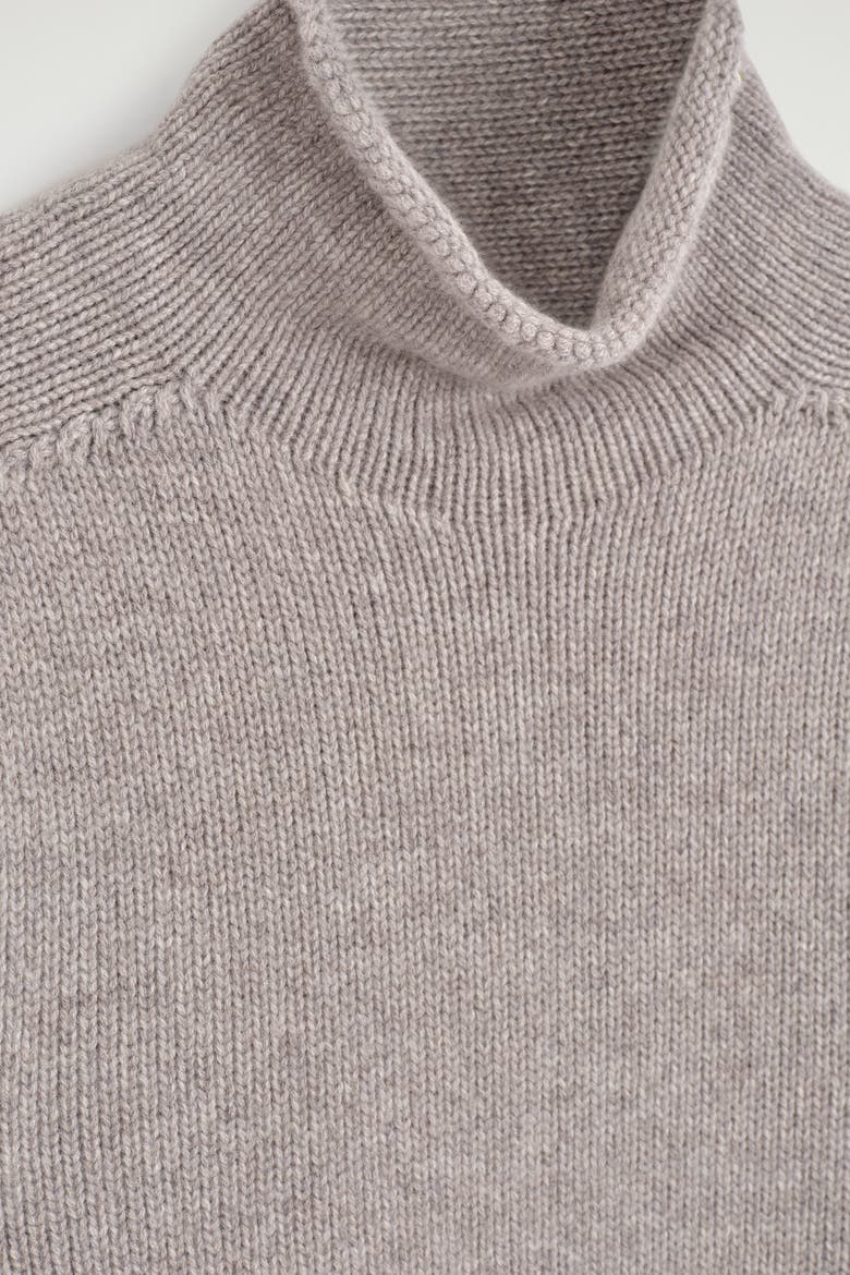 Pure Cashmere Mock-neck Sweater, Alternate, color, LIGHT GRAY MÉLANGE
