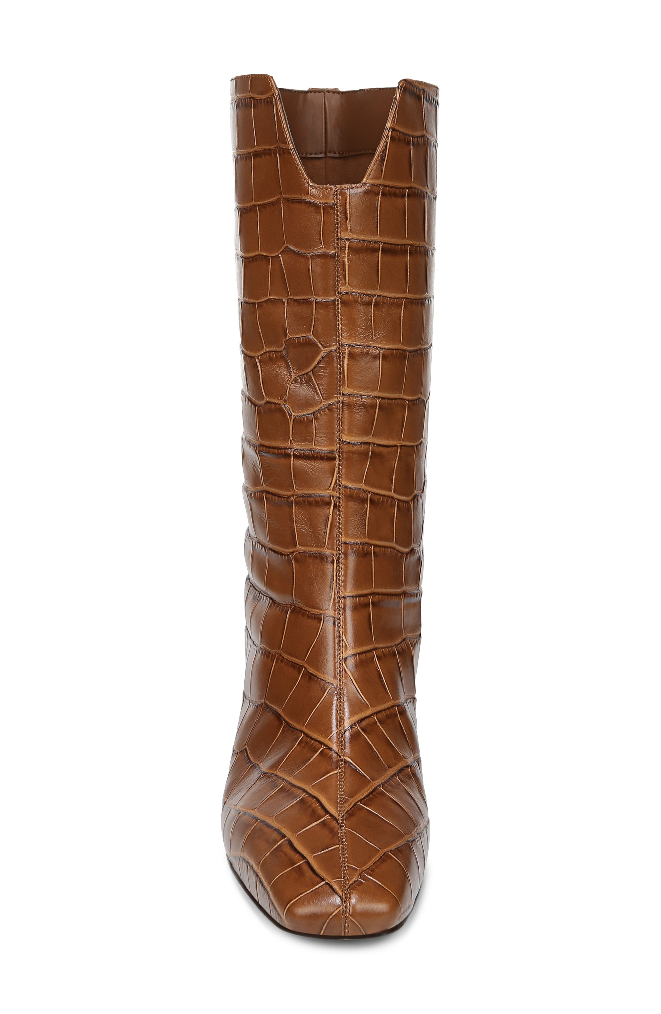 Lolita Square Toe Boot, Alternate, color, TAWNY BROWN CROCODILE