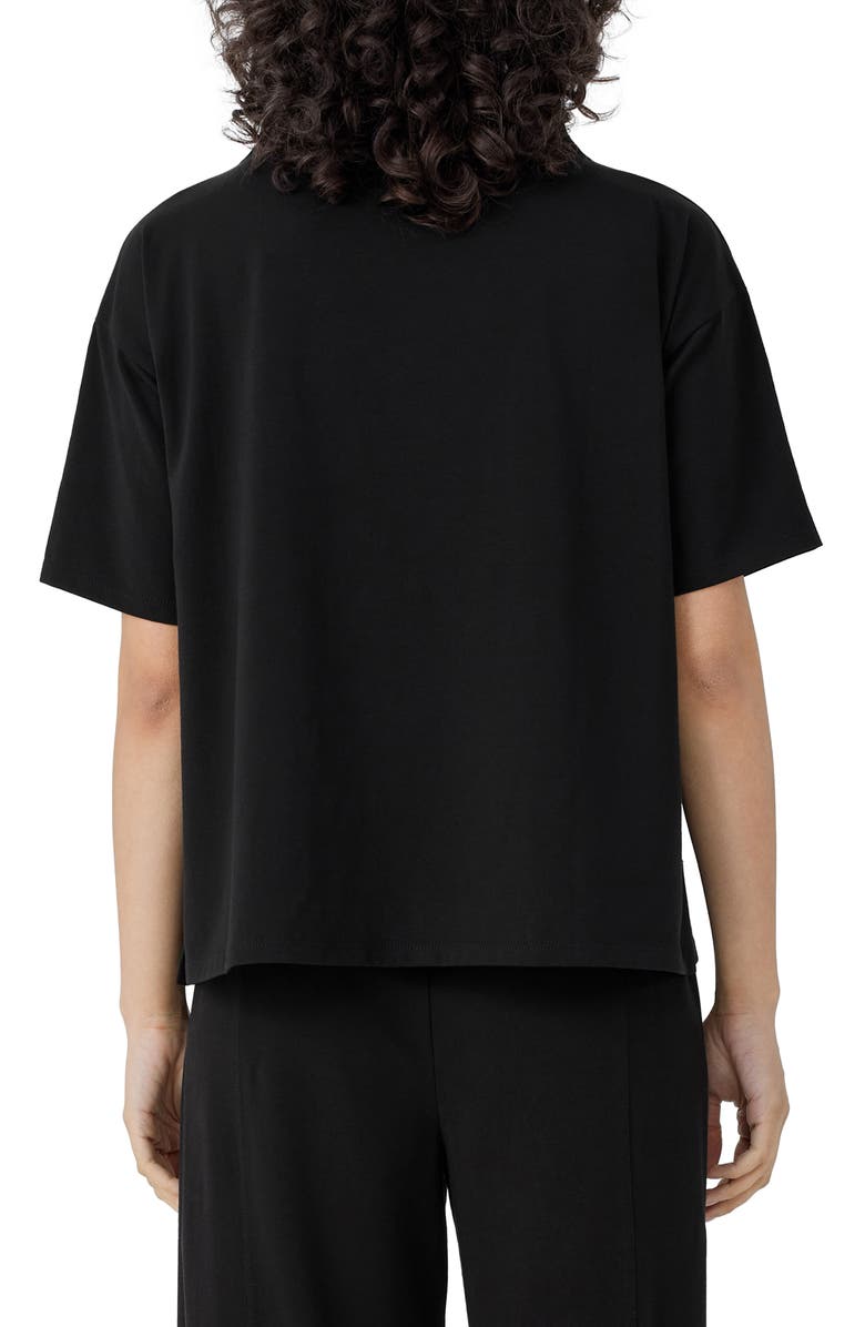 Eileen Fisher Funnel Neck Stretch Organic Pima Cotton Top, Alternate, color, 