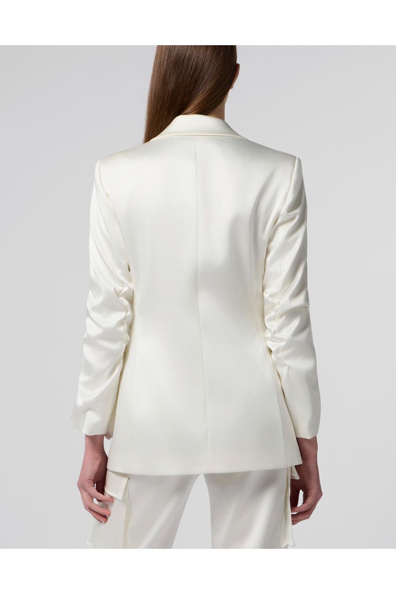 Satin Cargo Fit Blazer Women, Alternate, color, OffWhite