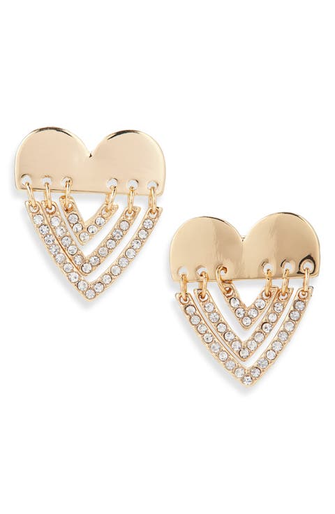 Chain Heart Drop Earrings