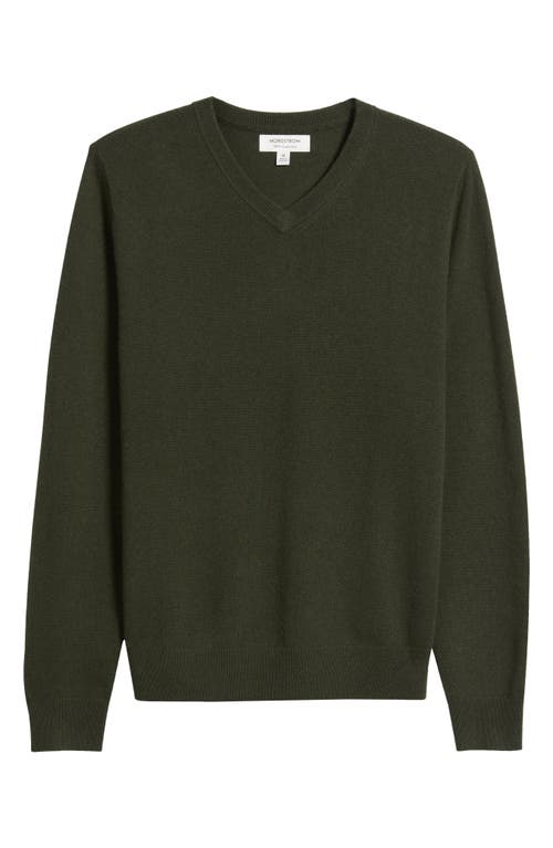 Nordstrom Cashmere V-neck Sweater In Green