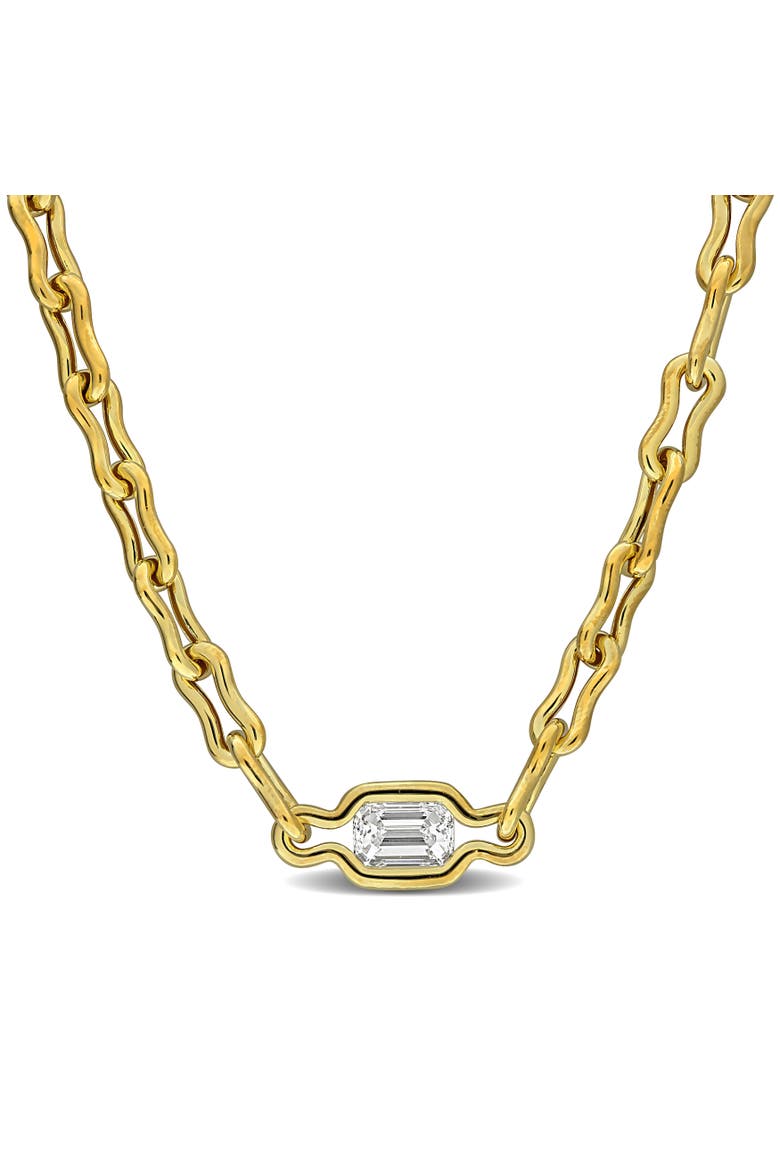 2 CTW Lab-Grown Diamond Link Necklace 18k Vermeil, Main, color, Yellow-Plated