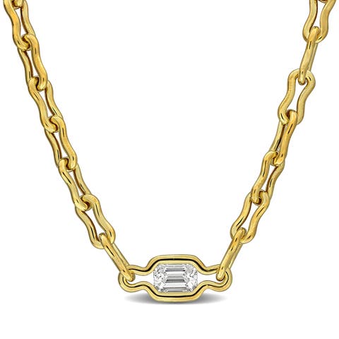 2 CTW Lab-Grown Diamond Link Necklace 18k Vermeil