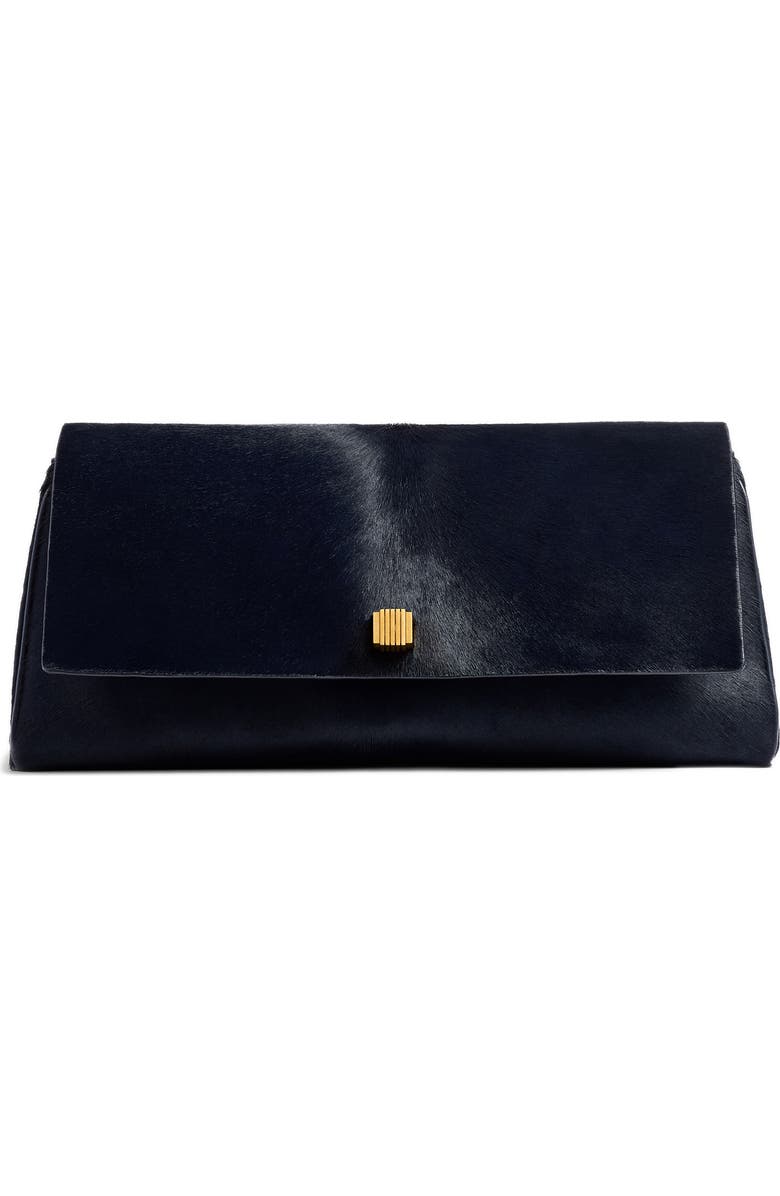 Khaite Audrey Genuine Calf Hair Clutch, Main, color, Midnight Navy