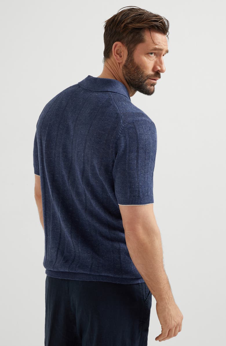 Brunello Cucinelli Rib knit polo, Alternate, color, 