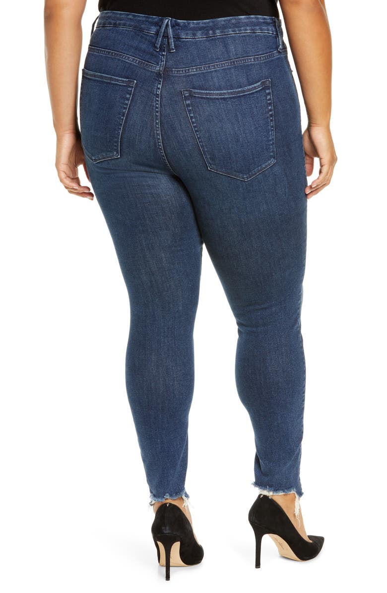 Good American Good Legs High Waist Raw Hem Skinny Jeans, Alternate, color,