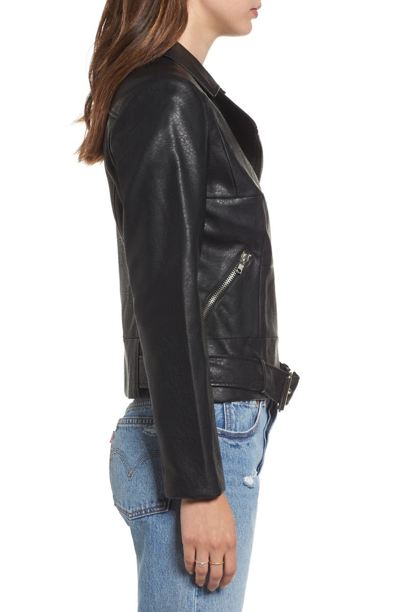 BB Dakota by Steve Madden BB Dakota Maria Washed Faux Leather Patchwork Jacket, Alternate, color, 