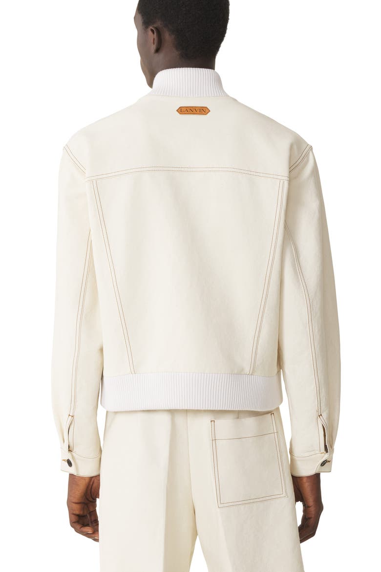 Teddy Jacket In Denim, Alternate, color, White, Beige