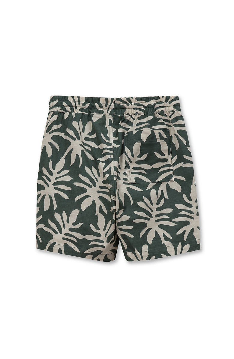 Lands' End Boys Linen Slub Shorts, Alternate, color, Tropical Leaf/Forest Green