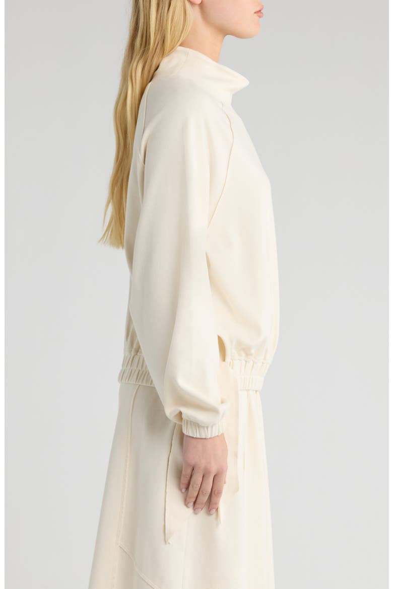 Seren Side Tie Funnel Neck Top, Alternate, color, CREAM