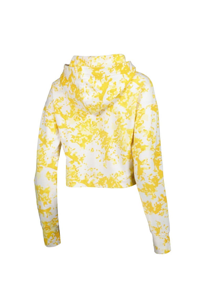 Women's Lusso Gold/White Denver Nuggets Maia Tri-Blend Cropped Quarter-Zip Top, Alternate, color, Gold