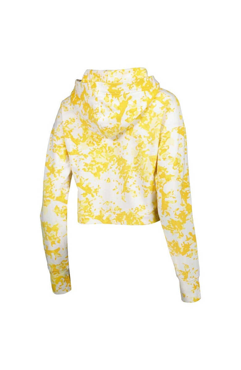 LUSSO Women's Lusso Gold/White Denver Nuggets Maia Tri-Blend Cropped Quarter-Zip Top, Alternate, color, Gold