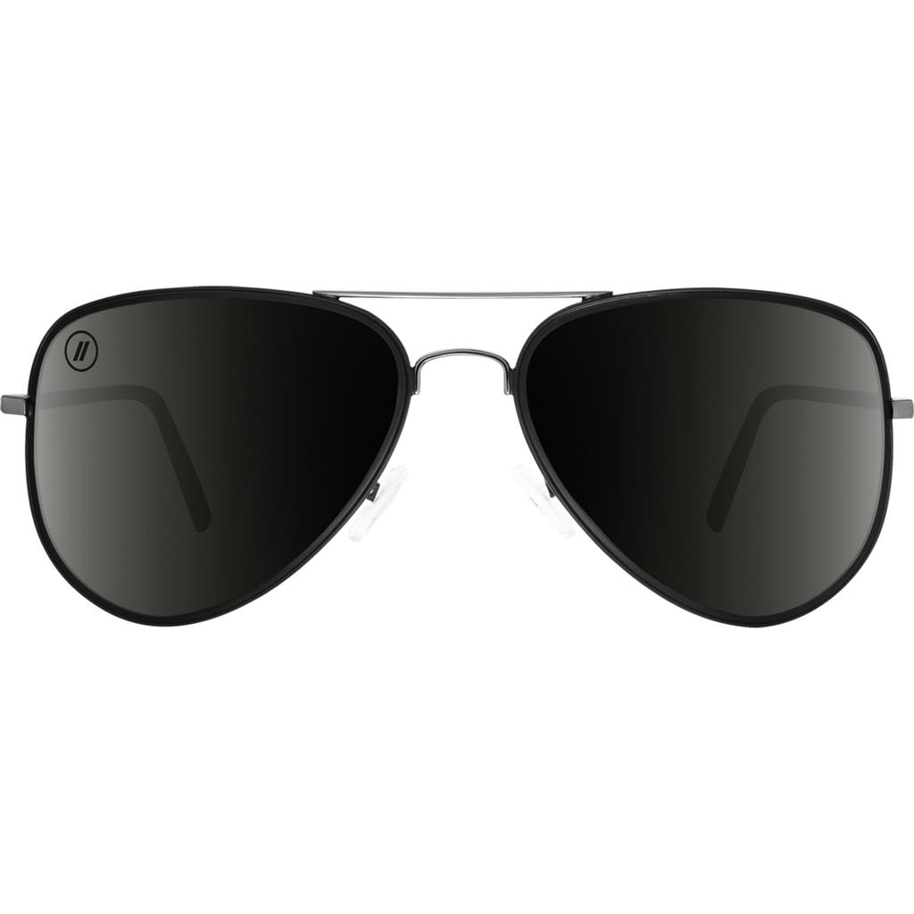 Blenders Eyewear 58mm A Series Polarized Aviator Sunglasses In Black