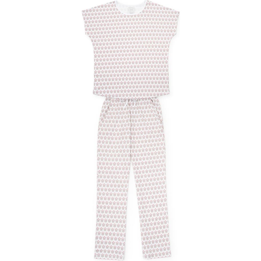 Lila And Hayes Pajama Pant Set In White