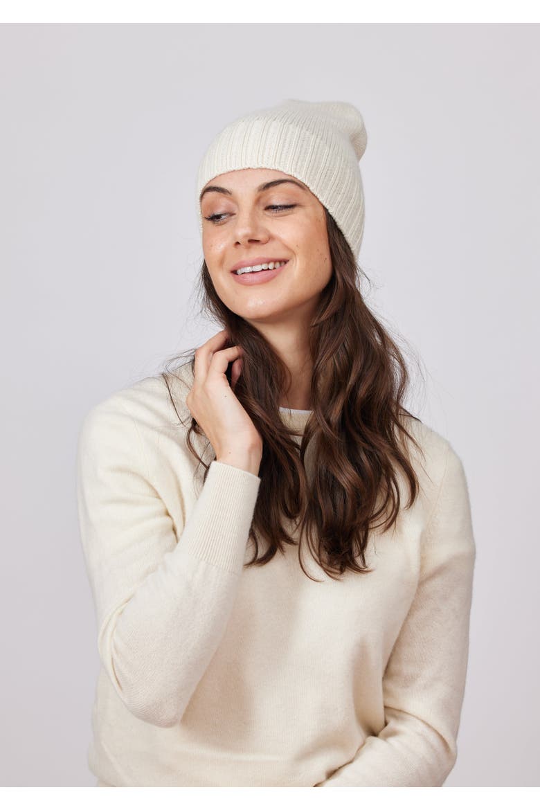 Classic Cashmere Slouch Hat, Alternate, color, Ivory