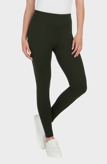 Matty M . Front Seam Ankle Leggings In Green