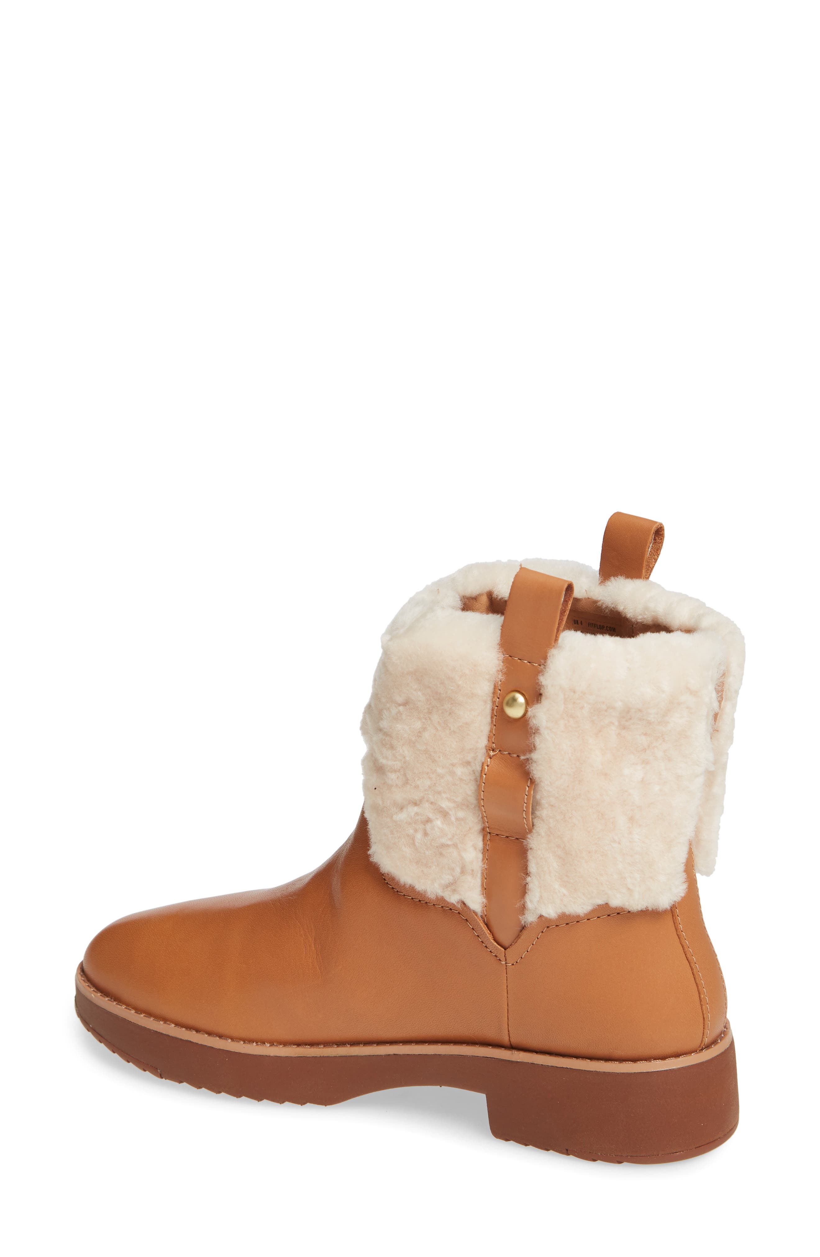 Mimie Genuine Shearling Trim Bootie, Alternate, color, HAZELNUT LEATHER
