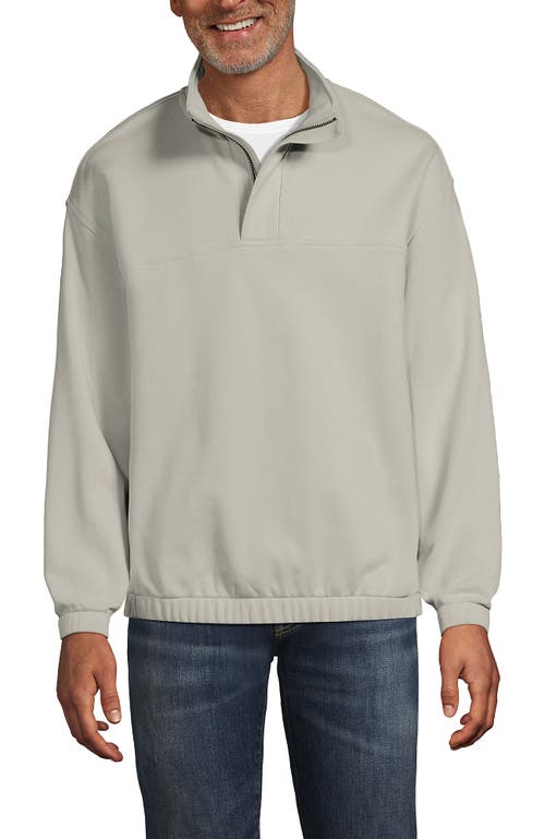Lands' End Long Sleeve French Terry Vintage Wash Quarter Zip In Neutral