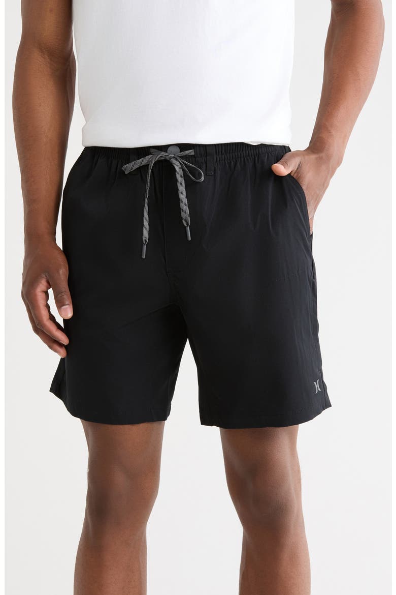 Expedition Drawstring Shorts, Main, color, BLACK