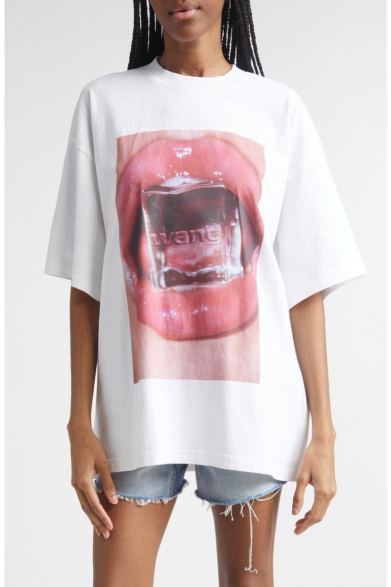 Alexander Wang Ice Cube Oversize Cotton Graphic T-Shirt (Women