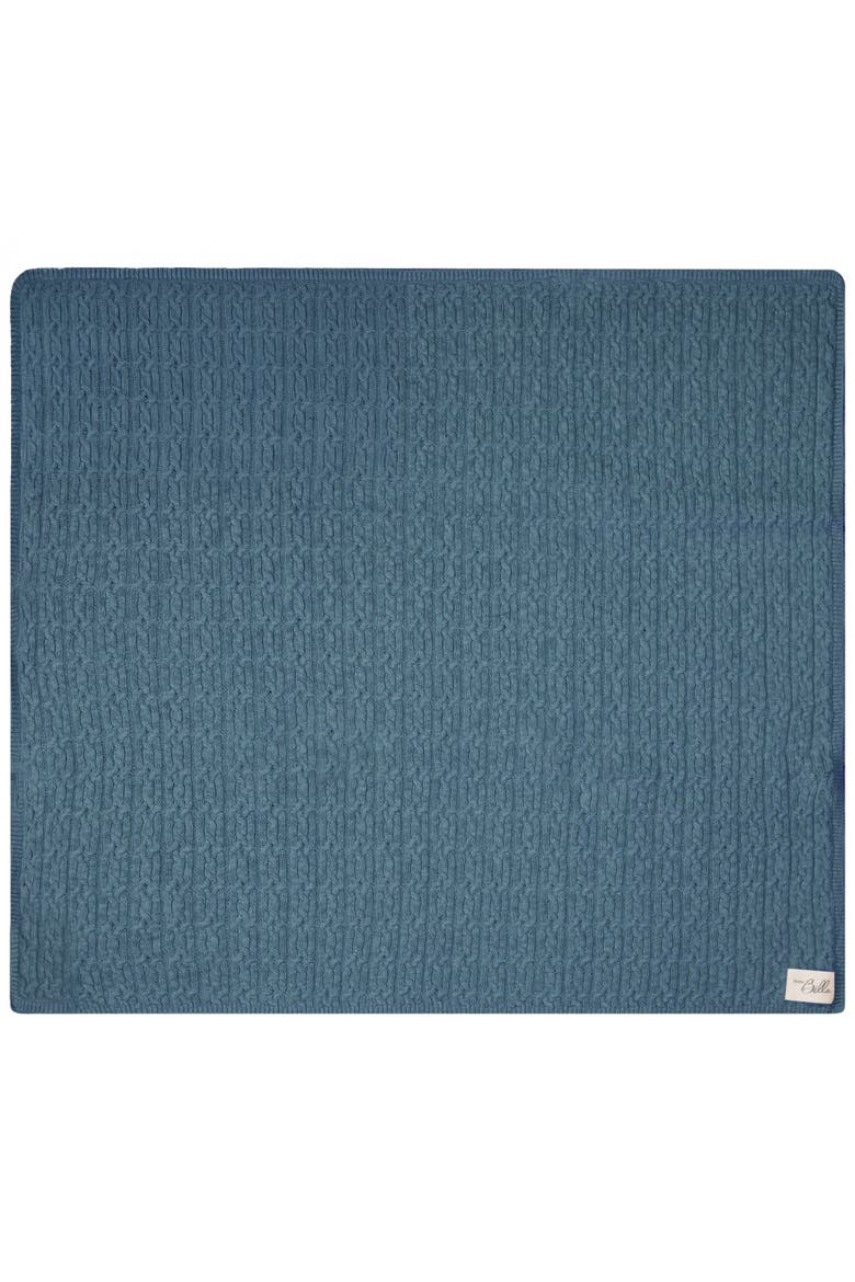 Boy Mix Cable Knit Blanket, Main, color, River Blue Mix