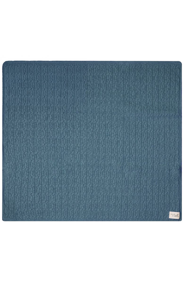 Bebe Bella Boy Mix Cable Knit Blanket, Main, color, River Blue Mix