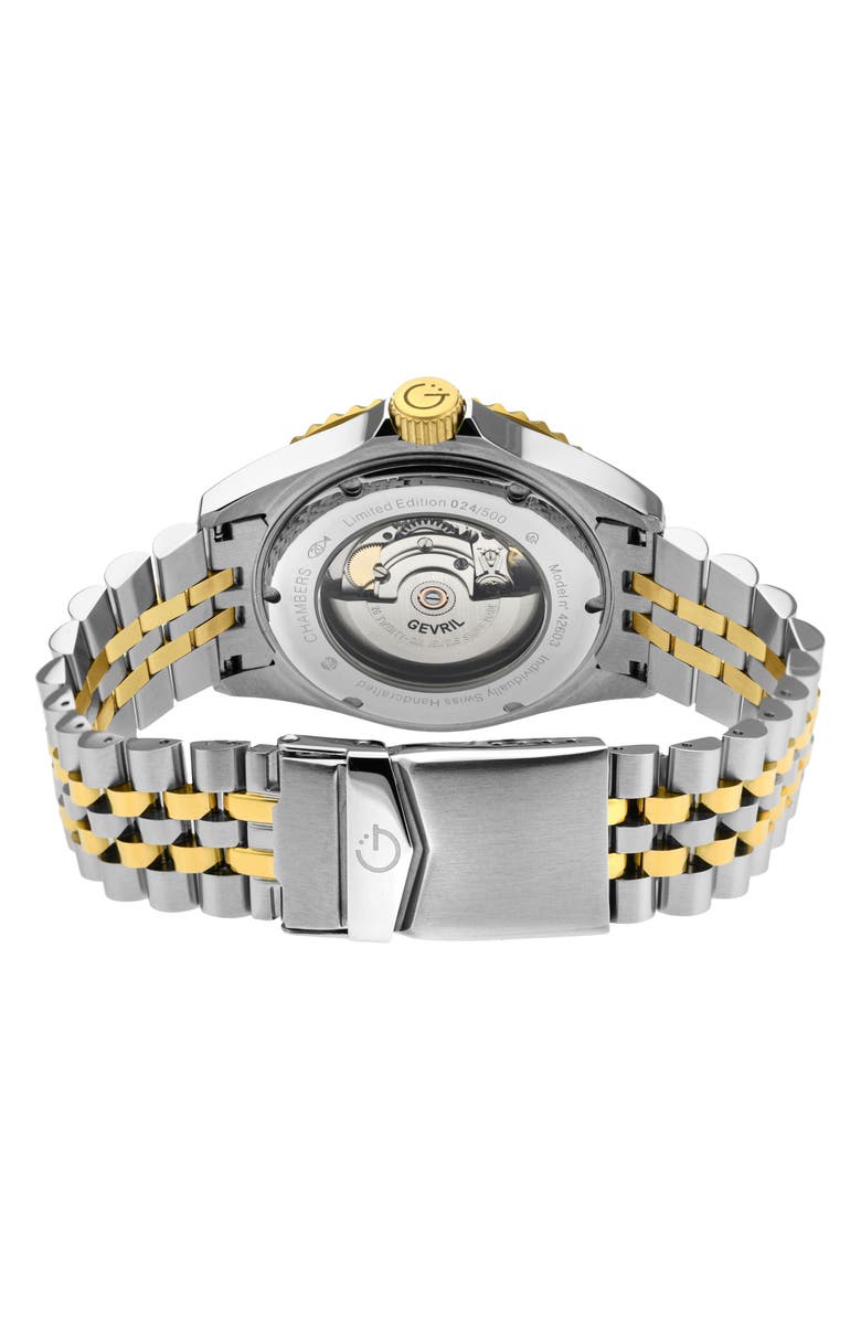 GEVRIL Chamber Two-Tone Bracelet Watch, 43mm, Alternate, color, Two Tone Ss/ G