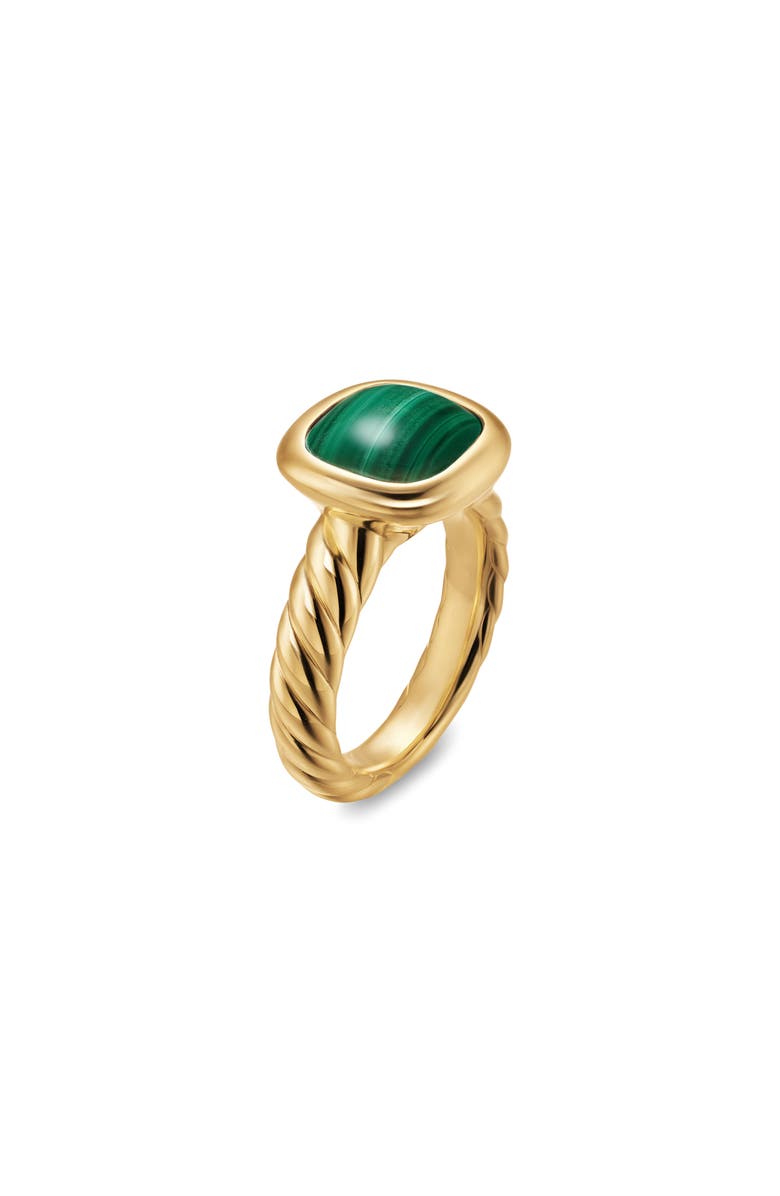 David Yurman Mercer Stone Ring in 18K Gold, Alternate, color, Malachite