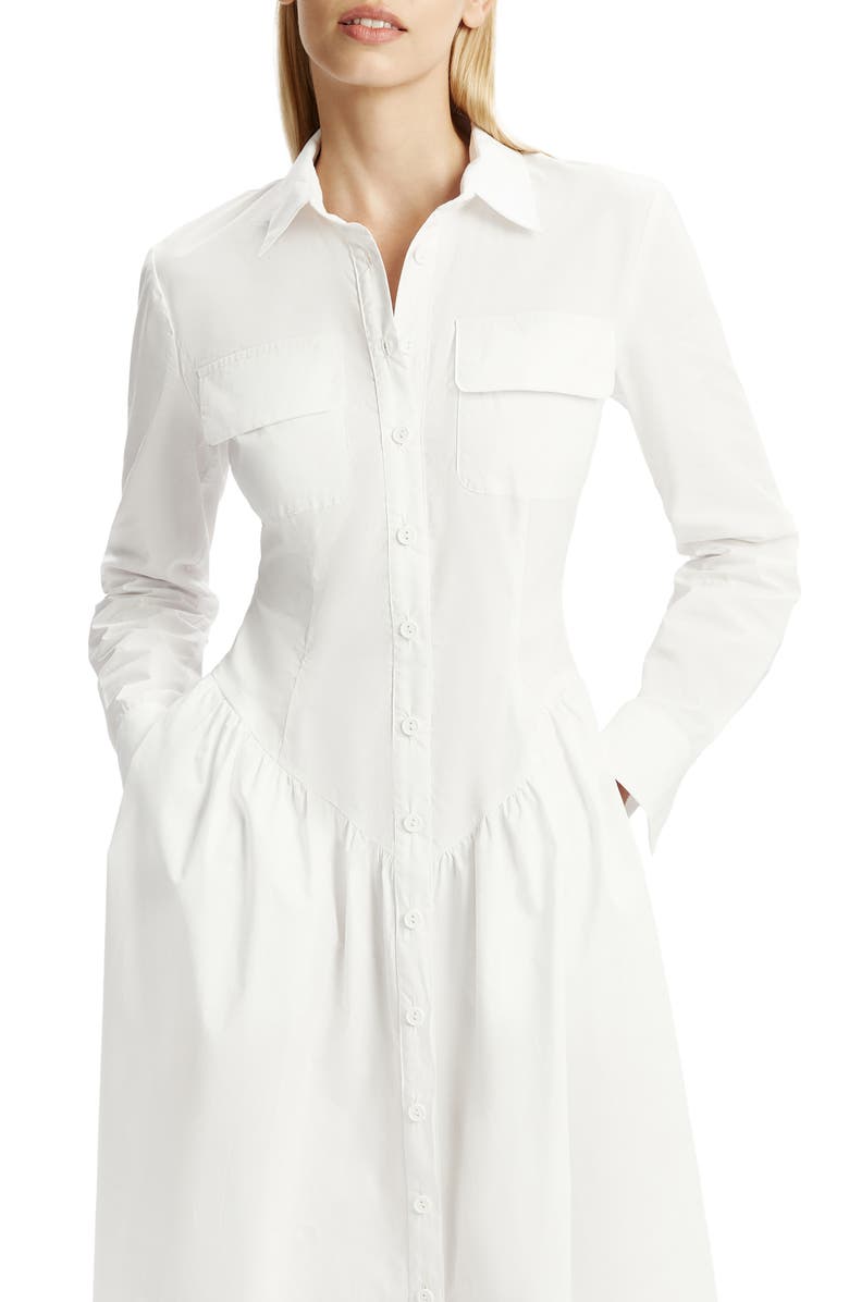 Bardot Agatha Fitted Long Sleeve Shirtdress, Alternate, color, Orchid White