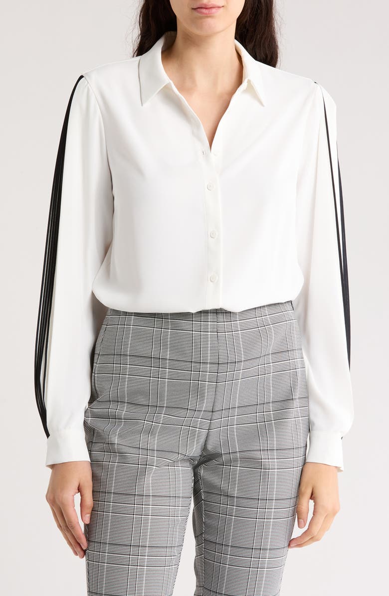 Elie Tahari The Landon Pleated Sleeve Button-Up Shirt, Main, color,