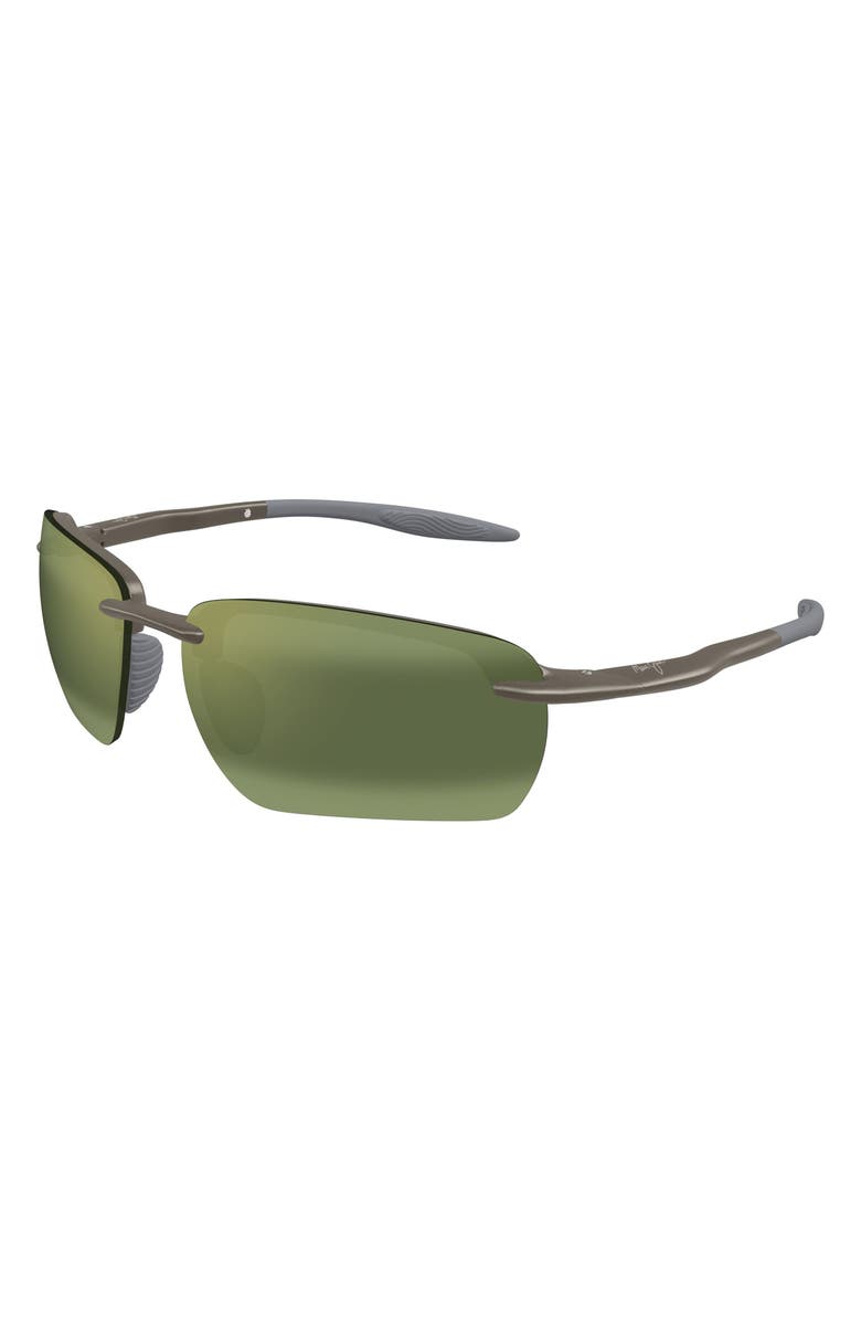 Maui Jim Ho’okipa Ultra G 65mm Oversize PolarizedPlus2<sup>®</sup> Rectangular Sunglasses, Alternate, color, Grey