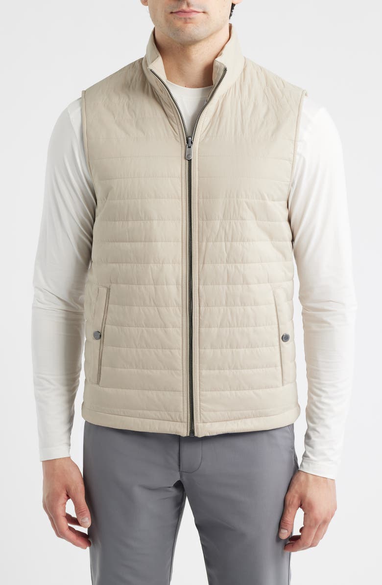 Johnston & Murphy Kenner Reversible Vest, Alternate, color, Taupe / Light Blue
