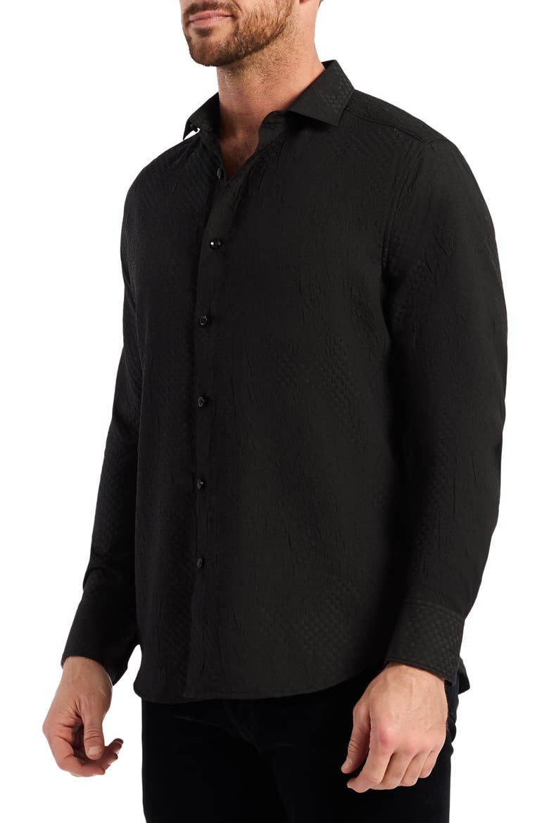 Devonshire Long Sleeve Button Front Shirt, Alternate, color, BLACK