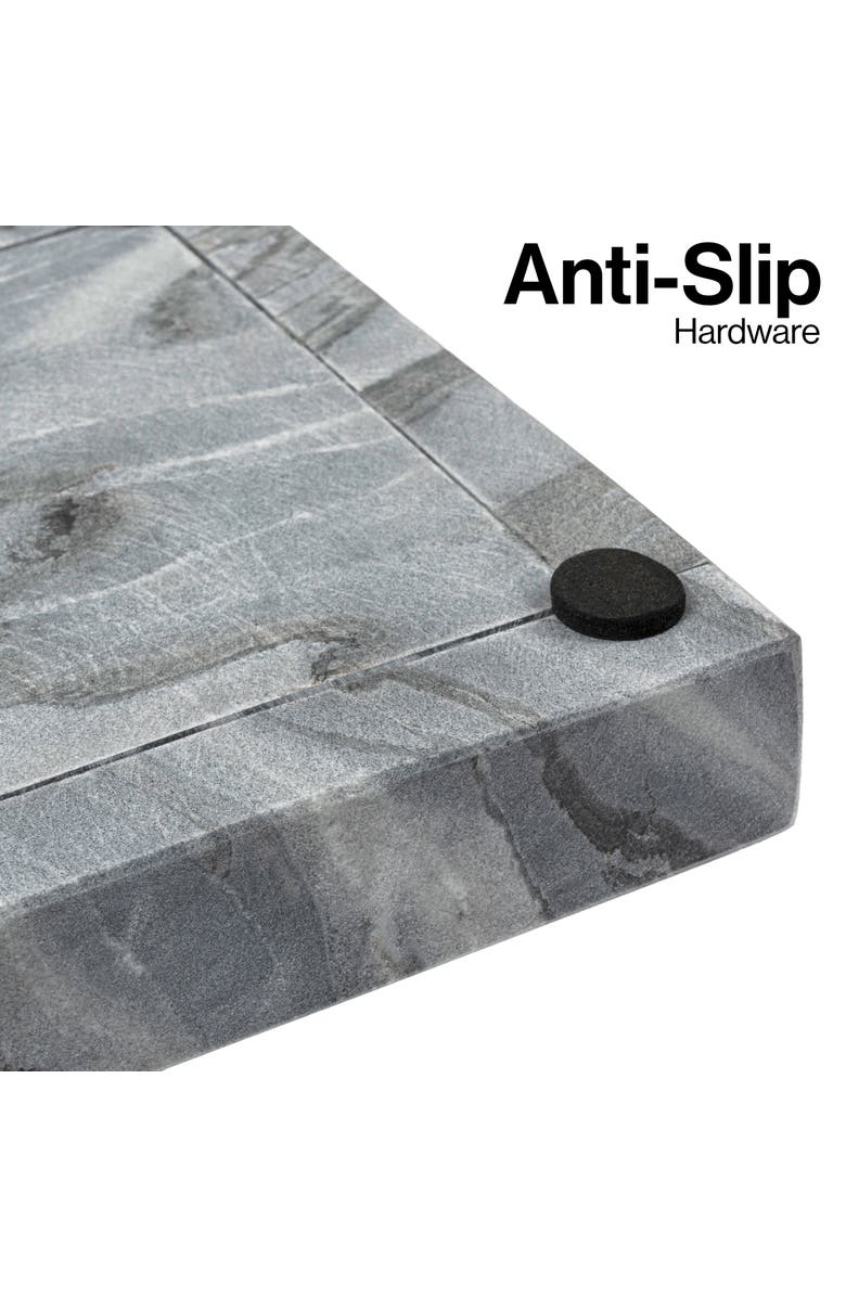 HAPPIMESS Luxe Stone Classic Minimalist Rectangular Marble Bathroom Countertop Tray, Alternate, color, Black Marble