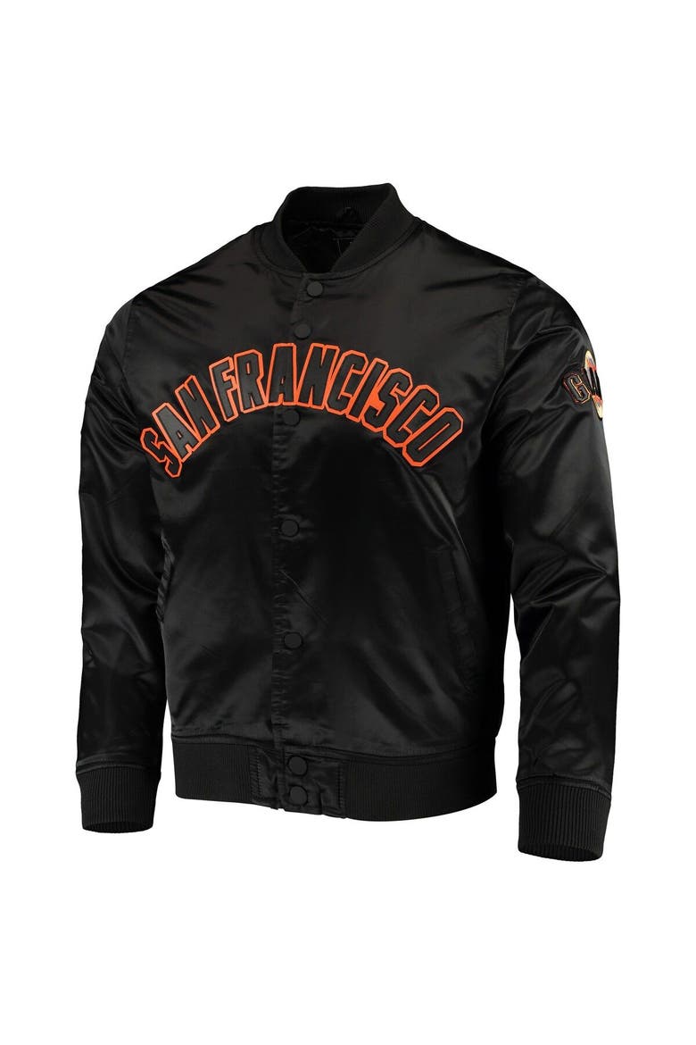 Men's Pro Standard Black San Francisco Giants Wordmark Satin Full-Snap Jacket, Alternate, color, Black