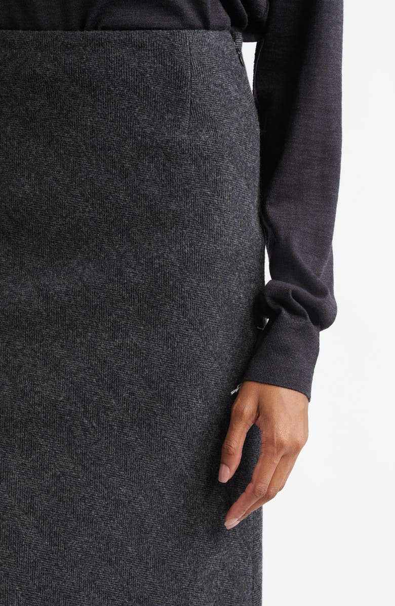 Maison Margiela Wool Herringbone A-line Midi Skirt, Alternate, color,