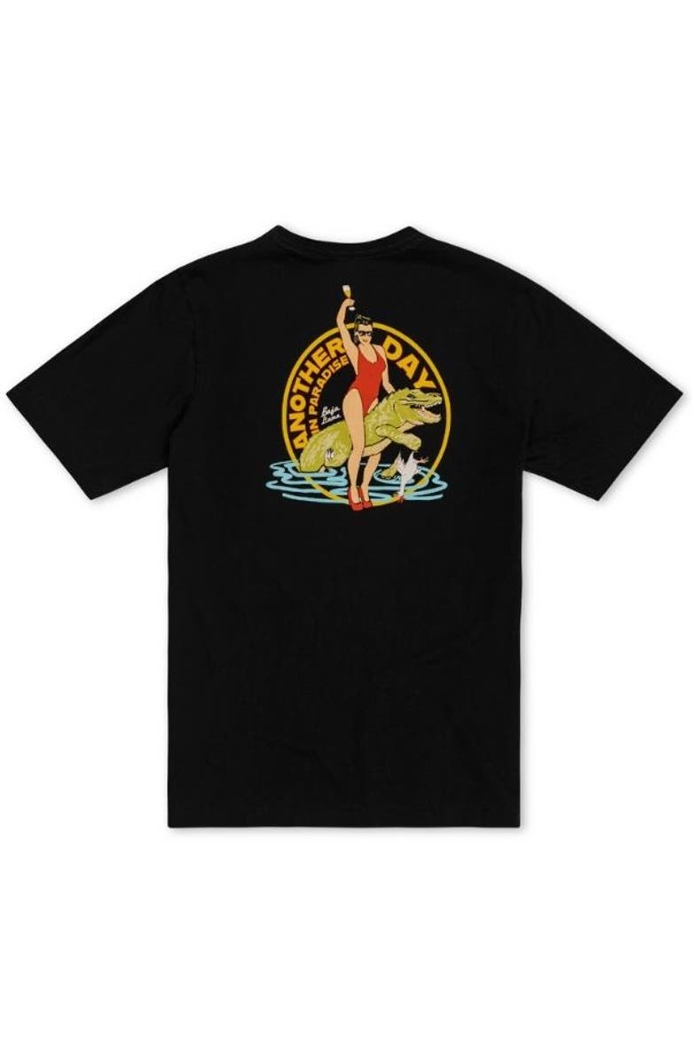 Baja Llama GIRL CROC - BLACK PRIMO GRAPHIC TEE, Main, color, Black